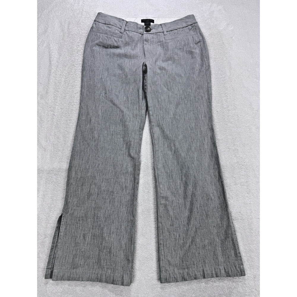 Banana Republic Women Gray Wide Leg Slit Stretch Casual Pants 10R